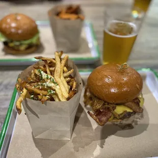 Texan burger and Truffle Fries