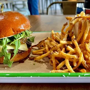 Mushroom Swiss with Truffle Fries