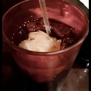 This is a picture of the napkin in my daughter's sweet tea. Unreal!