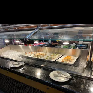 interior, sushi and sashimi