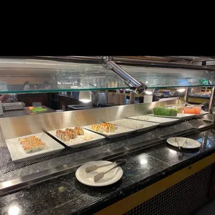 interior, sushi and sashimi