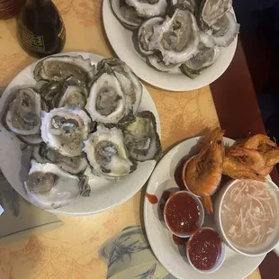 Oysters and shrimp