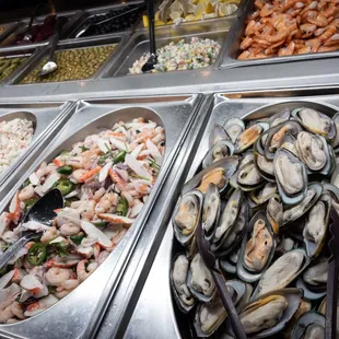 Cold seafood and salad. I&apos;m no big fan of this section.