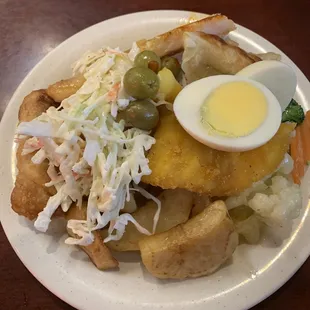 food, fish and chips