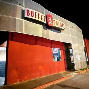 exterior of restaurant at night