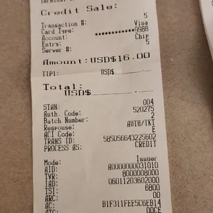 What we paid just to leave.