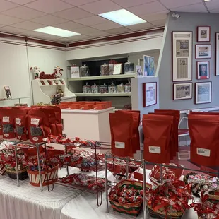 One side of the inside of the store