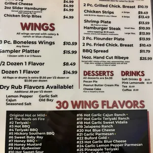 menu
