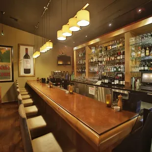 Full service bar with extensive wine list