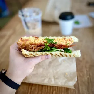 Spicy pimento with bacon sandwich