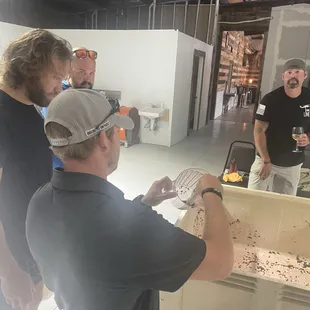 Sean is teaching us about wine!