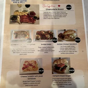 Summer seasonal menu