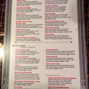 Menu back