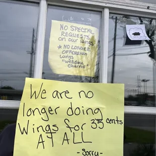 a sign on a window