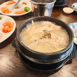 a bowl of soup on a table