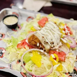 Burger "Bowl" (aka Salad) w/ Chicken