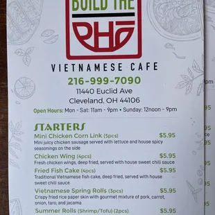 Menu 1 June 2022