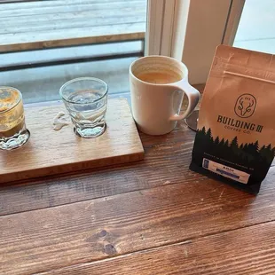 Cortado,  Latte, and Ardi Beans
