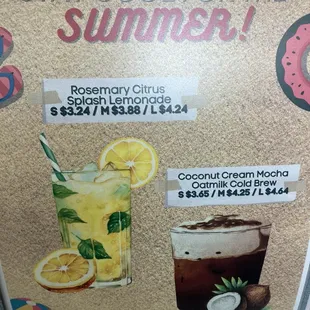 Summer menu
