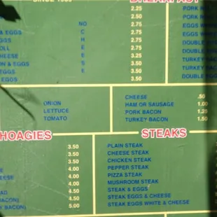 menu