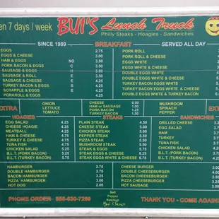 the menu but feel free to order off menu