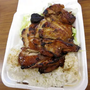 Buk Buk's BBQ Teri' Chicken Plate is MEEEAN, CUZ!