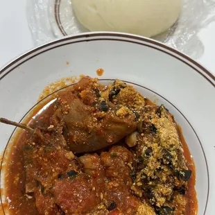 Mixed Meat with Egusi &amp; Pounded yam