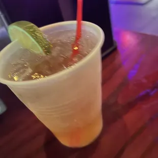 Small plastic drinks