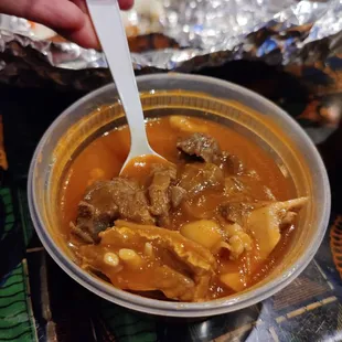 Horrible pepper soup. There were no peppers. The soup taste like canned tomato soup. Very sad.