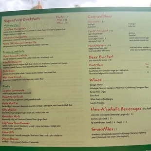 Summer 2023 Drink Menu