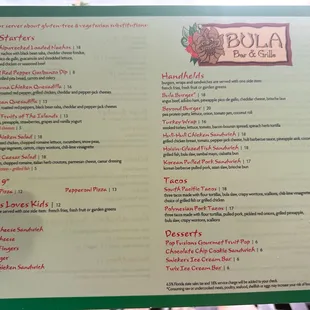 Summer 2023 Food Menu