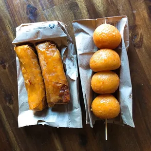 Turon ($1.55/ each) and Karioka ($3.25)  Minimum $10 for credit card payments.