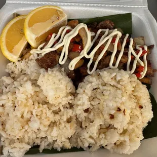 Pork Sisig Plate with garlic fried rice
