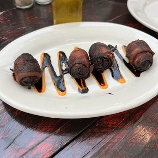 Bacon wrapped dates