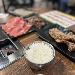 a variety of food on a table
