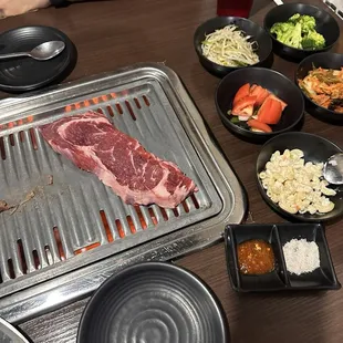 Ribeye from side B and included sides