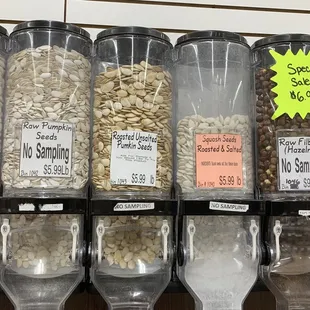 a variety of beans and nuts