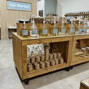 a variety of jars on display