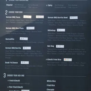 menu