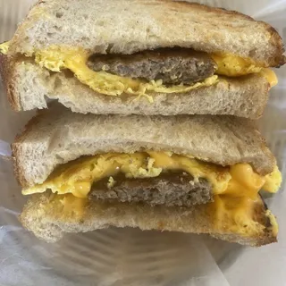 Meat and Egg Breakfast Sandwich