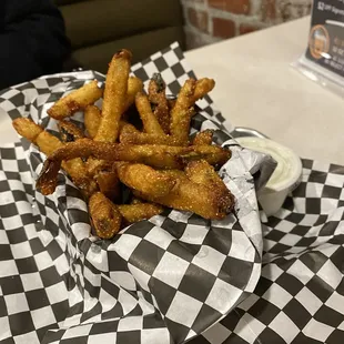 Fried pickle goodness