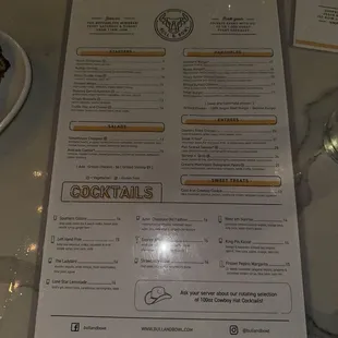 menu