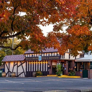 Front of restaurant on a fall afternoon.