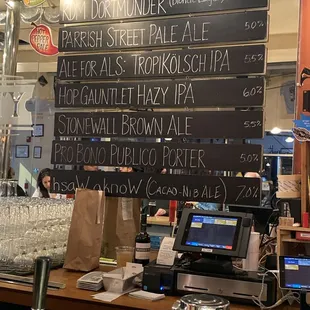 Beers on tap