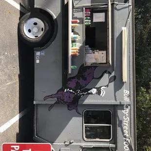 a food truck parked in a parking lot