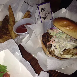 Mahi sandwich and fries.