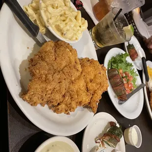 Chicken fried chicken, armadillo eggs, and Mac and cheese!