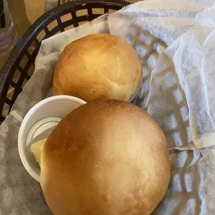 Complimentary Yeast Rolls with our meals.