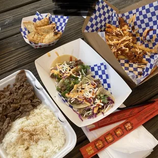 a table full of food
