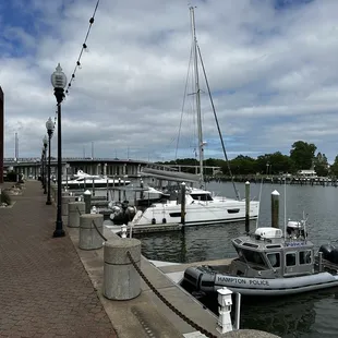 a boat docked at a dock